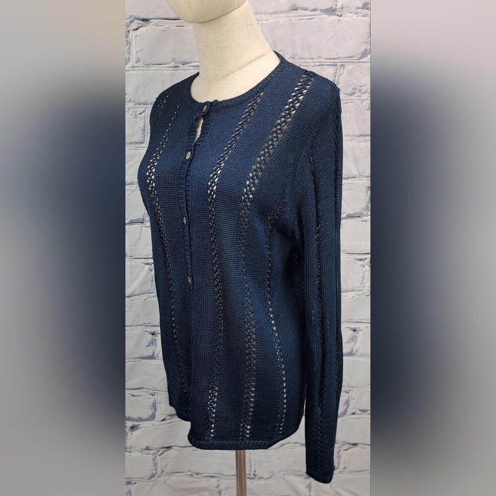 Karen Kane Women's Button Up Sweater Knit 100% Rayon Cardigan Vintage 90s Medium